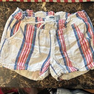 Old Navy Girl’s Athletic Shorts - Red, Blue, White Stripes